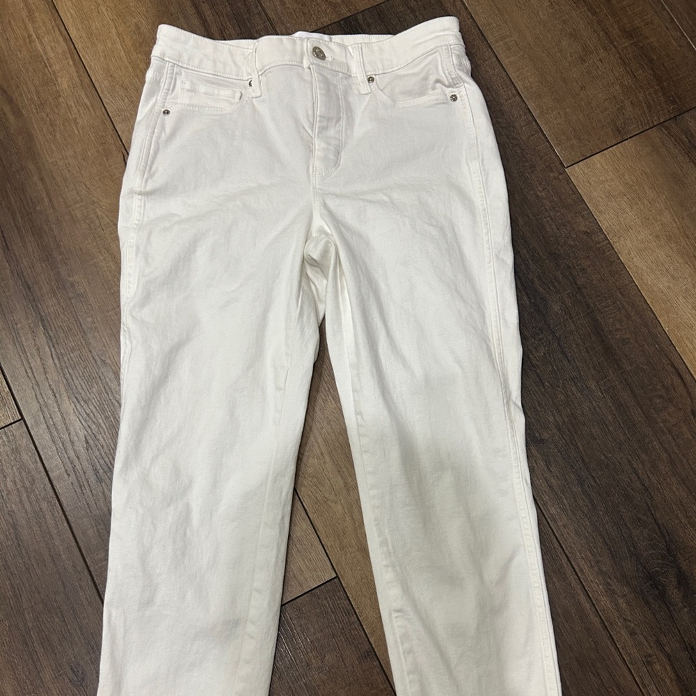 White House Black Market High-Rise Straight Jeans - White - Size 6